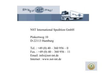 NST Präsentation - NST International Spedition GmbH