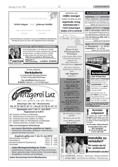 Ausgabe :Gomaringen 05.06.10.pdf - Gomaringer Verlag