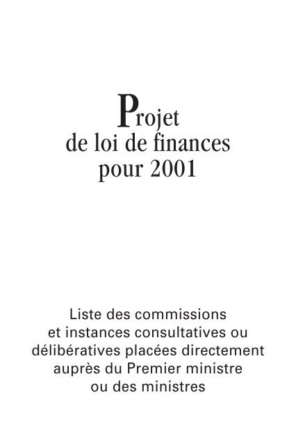Projet de loi de finances pour 2001