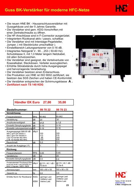 99 60 17 - HNE Elektronik Satelliten- und Solartechnik AG