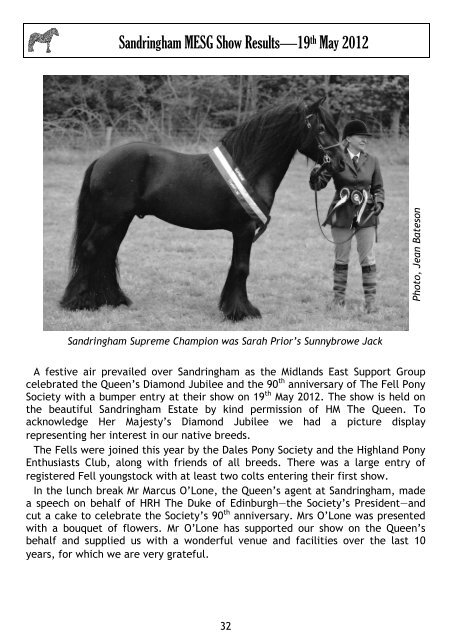 2012 Autumn - The Fell Pony Society