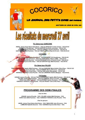 Cocorico du 28 avril 2011 - Tournoi.fft.fr