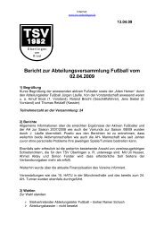 Bericht zur Abteilungsversammlung Fußball vom 02.04.2009