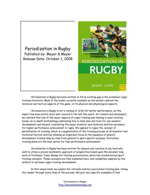 Periodization in Rugby - Frederick Claro, NAUI Course Director