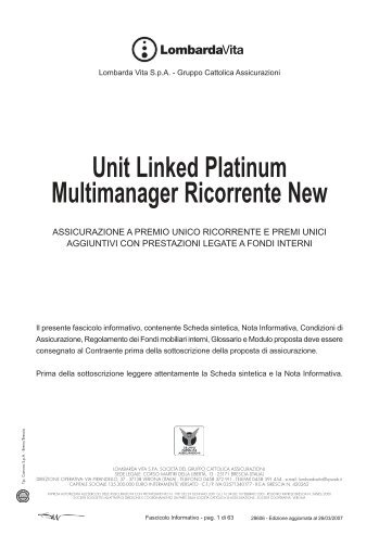 Unit Linked Platinum Multimanager Ricorrente New - Lombarda Vita