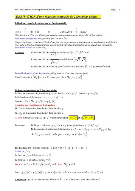 Da C Rivation D Une Fonction Composa C E