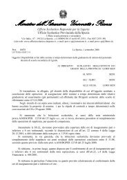 sc. second. di IÂ° grado - Ufficio scolastico provinciale della Spezia