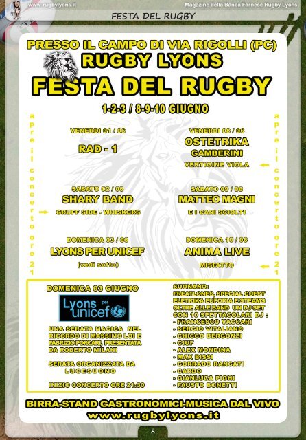 Maggio 2012 Speciale Sanfelici - Rugby Lyons