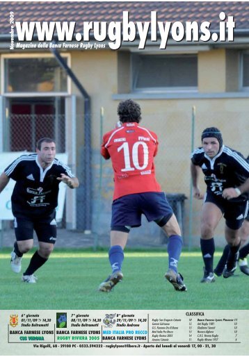 Novembre 2009 - Rugby Lyons Piacenza