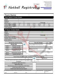 Netball Registration Form