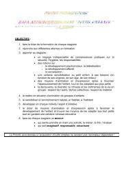 Programme approfondissement BAFA Petite enfance - Cousins