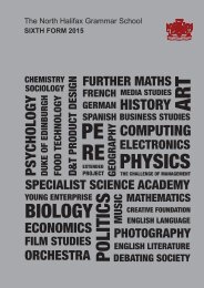 Sixth Form Prospectus - The North Halifax Grammar School