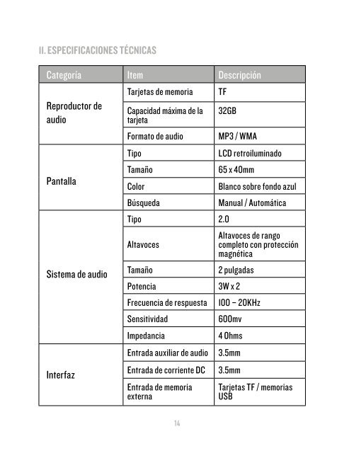 Manual de Usuario - Energy Sistem