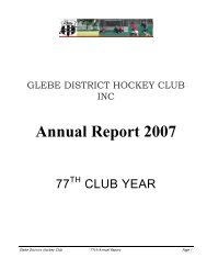 Annual Report 2007 - Glebe District Hockey Club