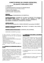 COMPTE RENDU DU CONSEIL MUNICIPAL Du ... - la roche chalais