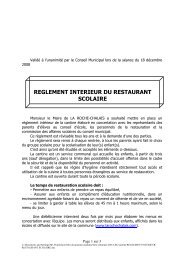 reglement interieur restaurant scolaire - la roche chalais