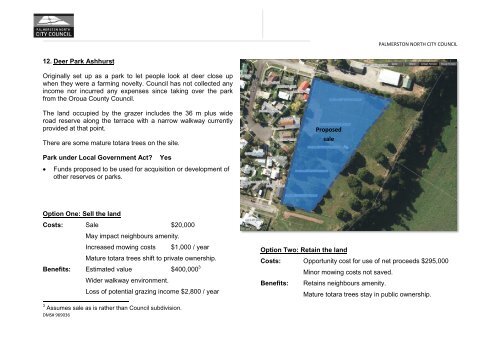 statement of proposal property review - Palmerston North City Council