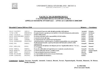 calendario tesi MARZO 2010.pdf - Giurisprudenza