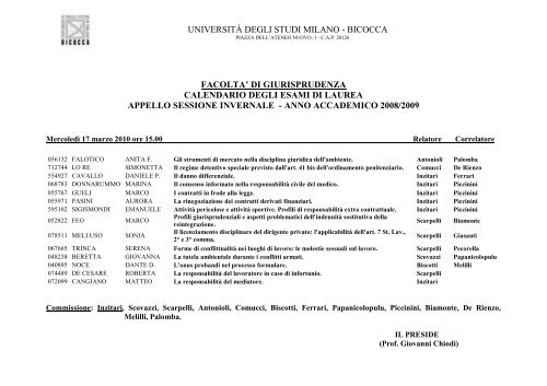 calendario tesi MARZO 2010.pdf - Giurisprudenza