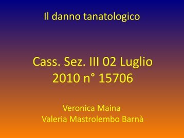 Il danno tanatologico.pdf - Giurisprudenza