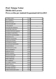 Prova scritta per studenti frequentanti - Giurisprudenza