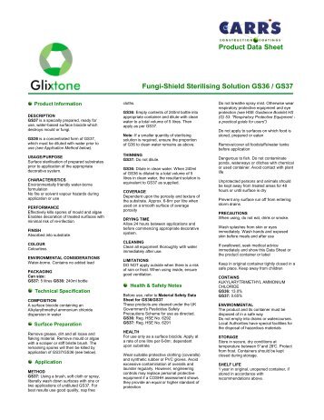 GS37 Fungicidal Wash - Product Data Sheet - Promain