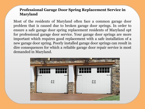 Professional Garage Door Spring Replacement Service