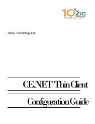 CE.NET Thin Client Configuration Guide - 10zig Technology