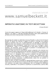 Imperativi anatomici in testi beckettiani - Samuel Beckett