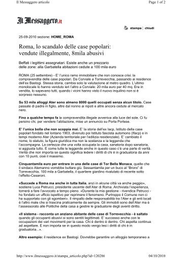 Roma, lo scandalo delle case popolari: vendute ... - Corviale Domani