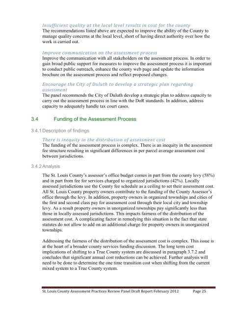 Assessment Practices Review Panel - St. Louis County