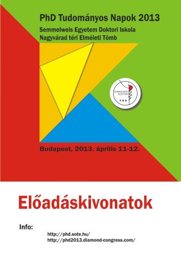 ProgramfÃ¼zet PDF formÃ¡tumban - Semmelweis Egyetem Doktori Iskola