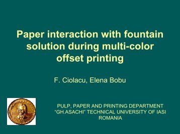 Paper interaction with fountain solution during multi-color offset ... - PFI
