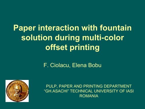 Paper interaction with fountain solution during multi-color offset ... - PFI