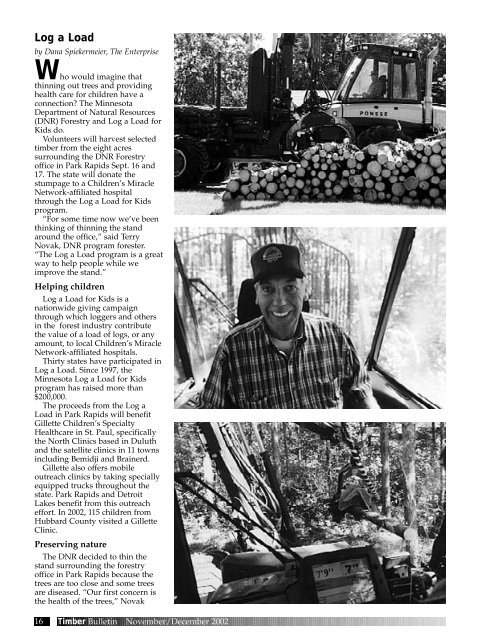 Timber Bulletin Nov/Dec - Minnesota Forest Industries