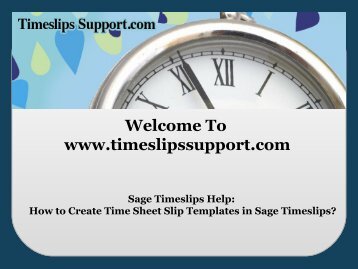 Sage Timeslips Help