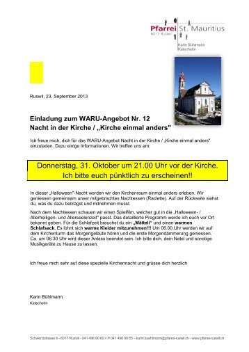 Weitere Infos - WARU - Pfarrei-ruswil.ch