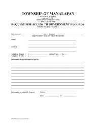 OPRA Request Form - Manalapan Township