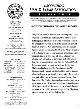 August - Escondido Fish and Game Association