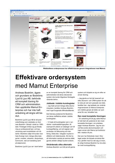 Effektivare ordersystem med Mamut Enterprise