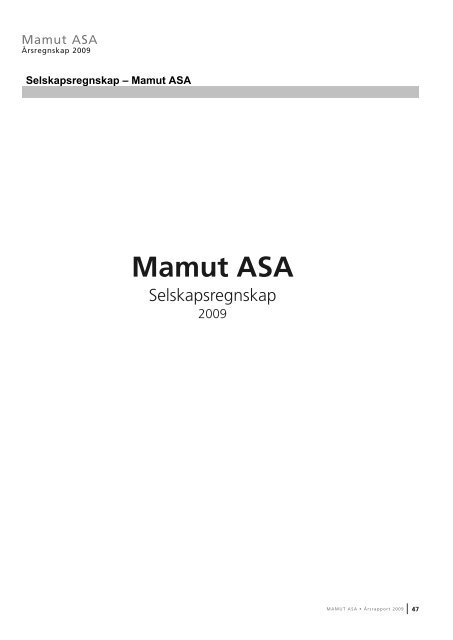 Ãrsrapport 2009 - Mamut