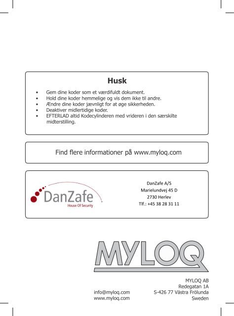 Brugervejledning Myloq - Mamut ServiceSuite WebShop