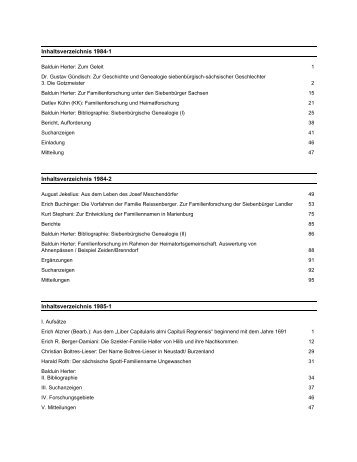 siebenbürgische Familienforschung - Siebenbürgen-Institut