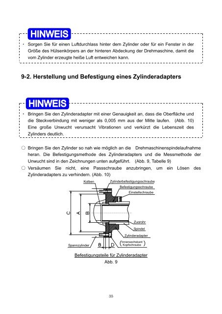 BETRIEBSANLEITUNG GEFAHR - Kitagawa Europe