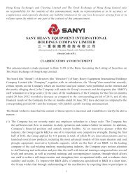 clarification announcement - Sany