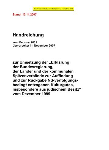 Handreichung zur Umsetzung der - Kultusministerkonferenz (KMK)