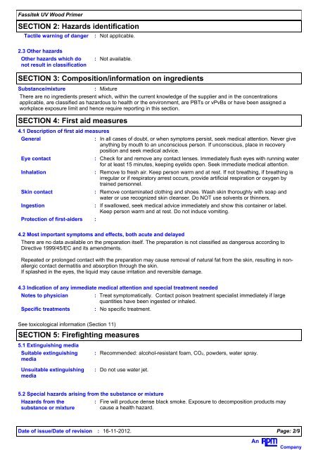 SAFETY DATA SHEET - Rawlins Paints