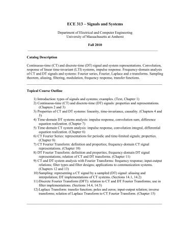 ECE 313 Syllabus F10 - Electrical and Computer Engineering