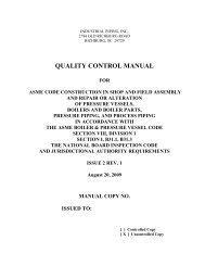 QUALITY CONTROL MANUAL - Industrial Piping, Inc.