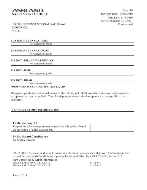 SAFETY DATA SHEET